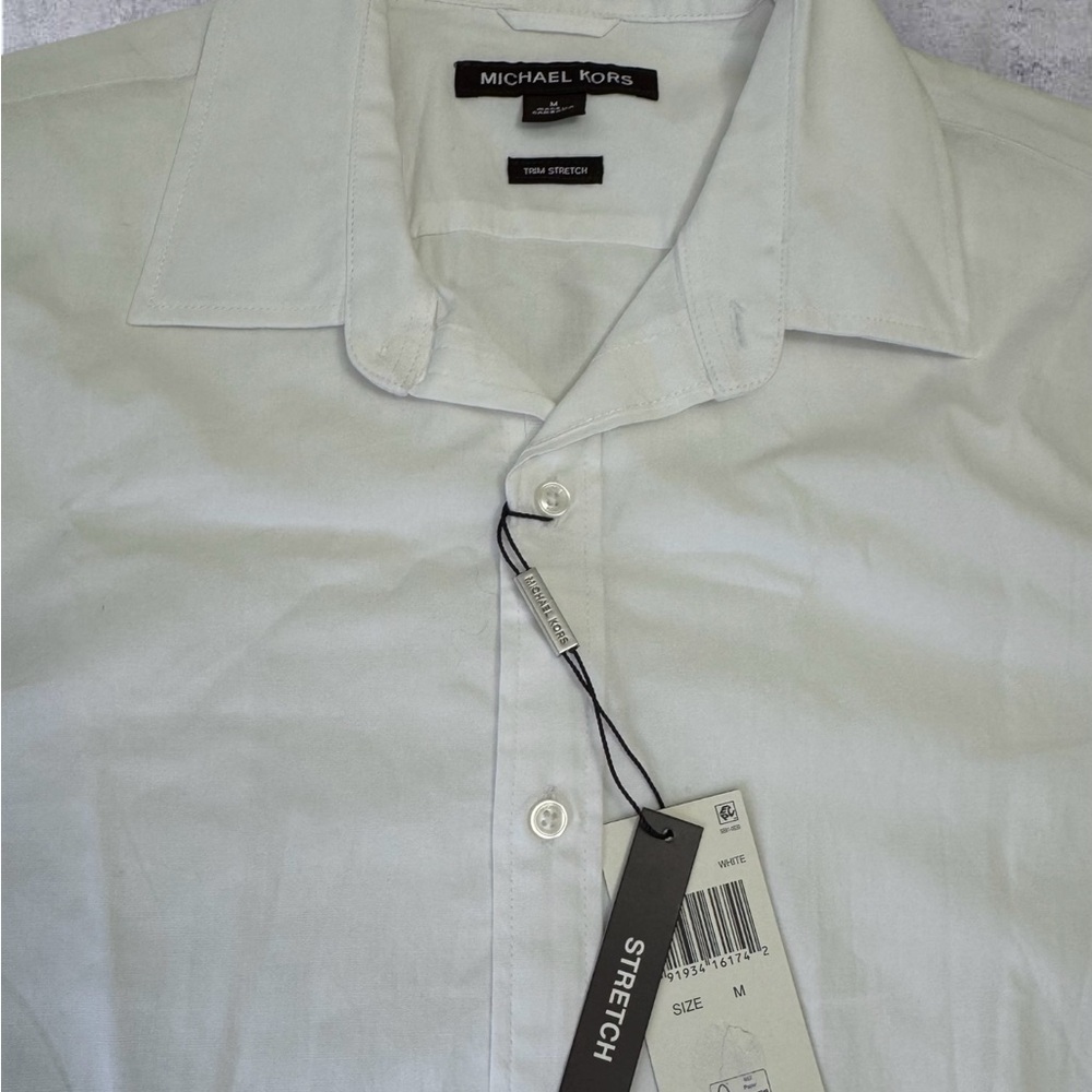 Michael Kors Men’s White Short Sleeve Shirt Sz. M - Picture 3 of 3